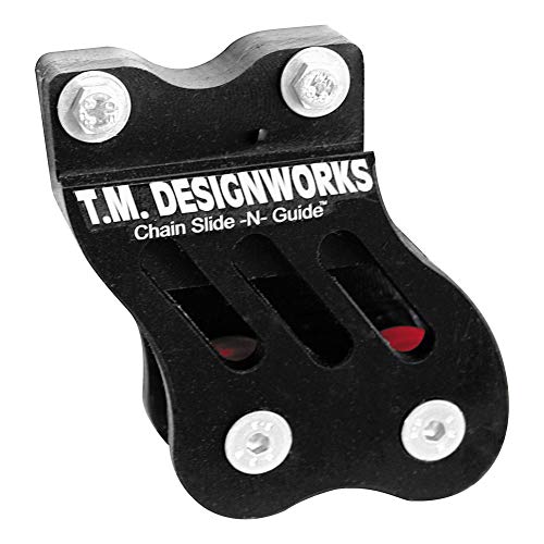 T.M Design Works CHAIN GUIDE W/POWERLIP ROLLERSHONDA TRX450R 04-UP STOCK ARM - RCG-TRX-BK