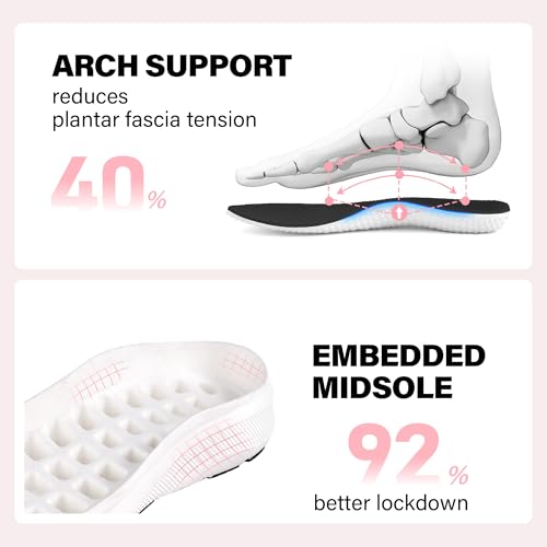Image of JACKSHIBO Wide Toe Box Shoes Women Slip on Arch Support Sneakers | Running Athletic Walking Tennis Slip in Plantar Fasciitis Orthopedic Ortho Hands Free Shoes Zero Drop Cushion Thick Sole