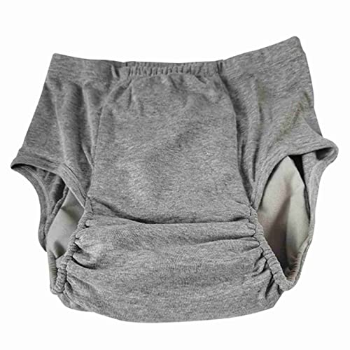 WXZQMZ Pañales de Tela para Adultos, Calzoncillos de incontinencia Reutilizables Lavables, pañal de Tela para Adultos,para incontinencia de Ancianos Gris M