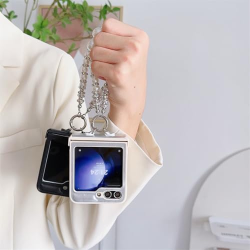Étui cuir Galaxy Z Flip 5 antichoc vert clair charnière rigide dragonne - 5