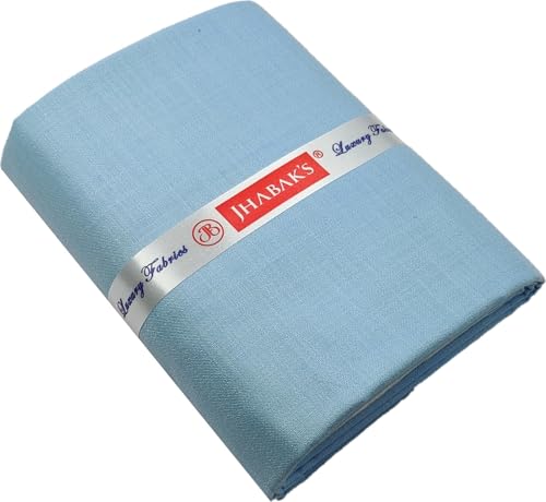 Image of JHABAK'S Unstitched Premium Cotton Blend Solid Shirt & Trouser Fabric - 2.25m Shirt Cloth - 1.30m Pant Piece (Pack of 2)