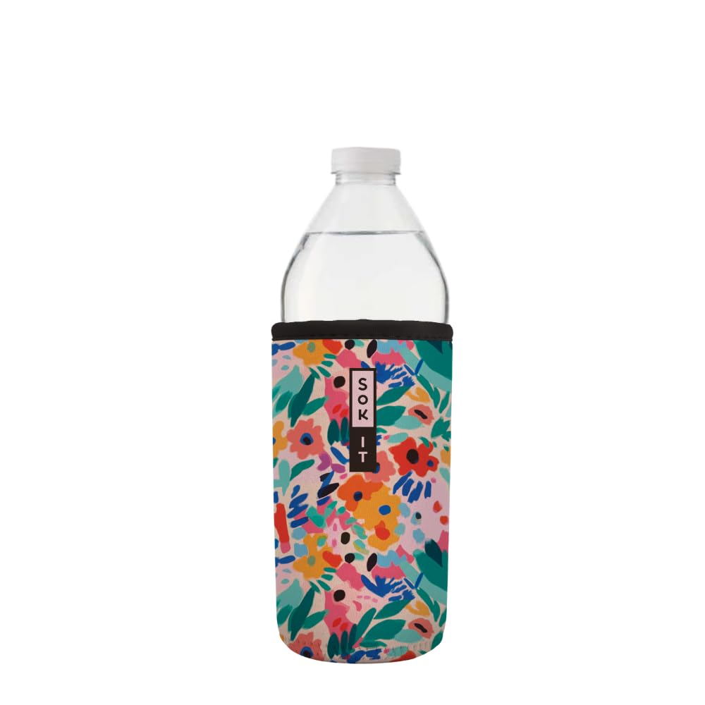Sok It BotlSok Water Bottle Sleeve Insulated Neoprene Cover (Abstract Floral, Fits 16oz CamelBak or Nalgene) — image 1