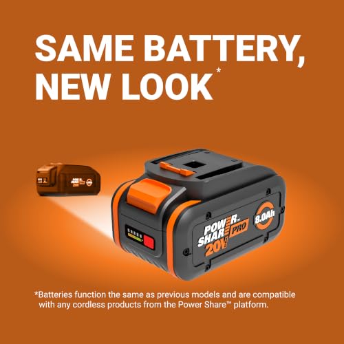 Image of WORX 20V 8.0Ah Lithium-ion Battery, WA3678