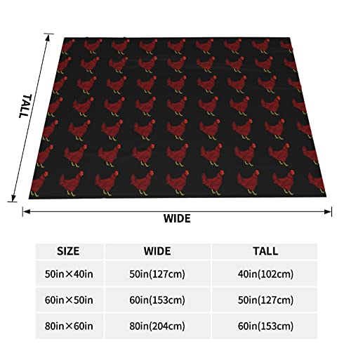 Couverture de camping motif poulet rouge grand format en peluche