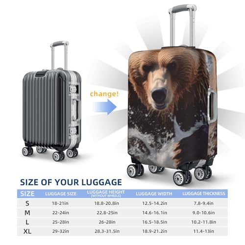 Bear Running Print Luggage Suitcase Covers Elastic Washable Luggage Protector Luggage Covers For Suitcase 6