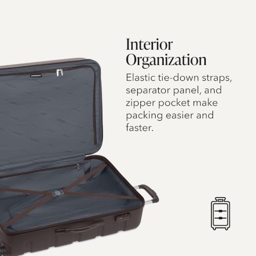 Image of SwissGear 7366 Signature Hardside Expandable Luggage with Spinner Wheels and TSA Lock, Weekender Tote, Chocolate, 2-Piece Set (Weekender /27)