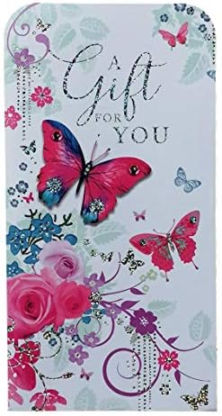 Birthday Money Wallet with Envelope Butterflies Gift Card Voucher Cash Cellophane Wrapped