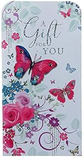 Birthday Money Wallet with Envelope Butterflies Gift Card Voucher Cash Cellophane Wrapped