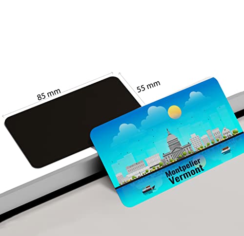 Image of dhcrafts Rectangular Rubber Fridge Magnet /Magnetic Card Blue Vermont Montpelier Design Pack of 1 (8.6cm x 5.4cm)