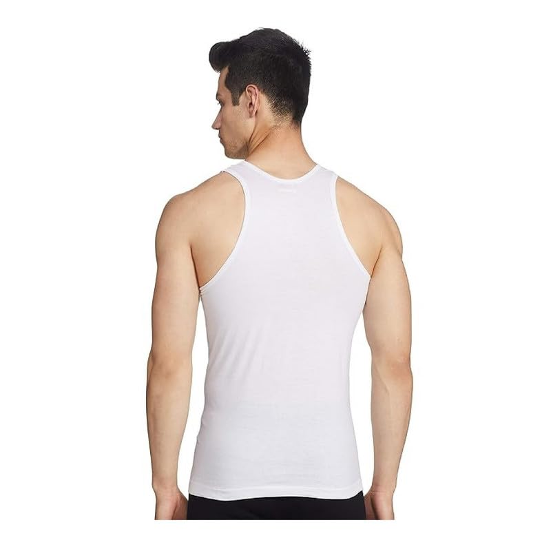 Image of INNERO Mens Baniyan White Sleeveless Pure Cotton Vest