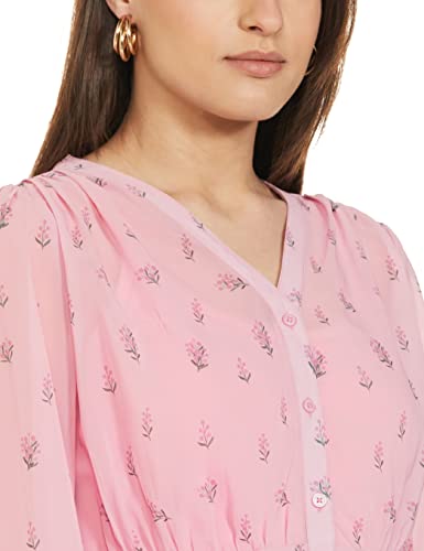 Image of Amazon Brand - Eden & Ivy Women's Georgette V-Neck Long Sleeve Regular Fit Shirt Top (Available in Plus Sizes)