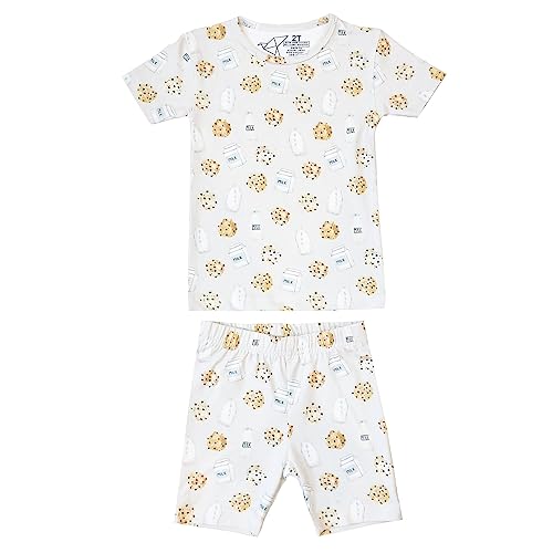 Copper Pearl Two Piece Short Sleeve Toddler Pajamas PJ Sets for Boys and Girls - Adorable Pattern Summer Pajamas Shorts to Keep Cool While Sleeping, Size 12 Months to 5T - Chip