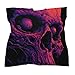Evil Skull Purple Art Silk Like Head Scarf for Women Bandana for Hair Wrapping Fashion Accessory Square Hair Scarves 18