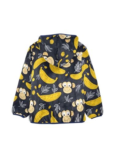 Monkey Banana Girls Fleece Jacket Girls Fall Jacket Boys Coats Zip Up Hoodie Children Sherpa Warm Outerwear 2-10T2