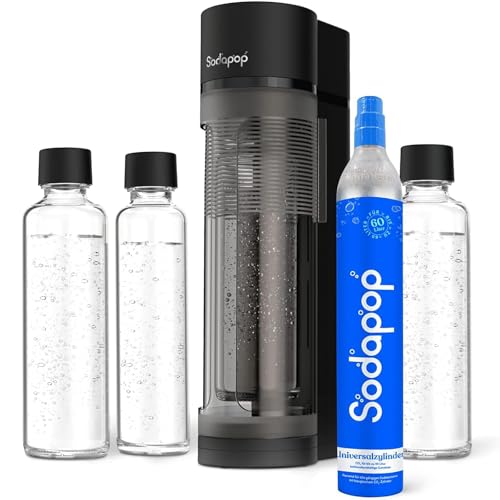 Sodapop Wassersprudler Logan, inkl. 3x Glasflasche (2x 850 & 1x 600 ml) und...