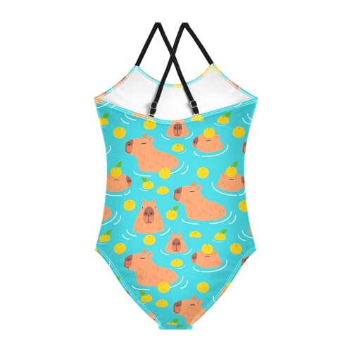 Girls One Piece Swimsuits Bathing Straps Suit Kids Cute Swimwear 3-10T2