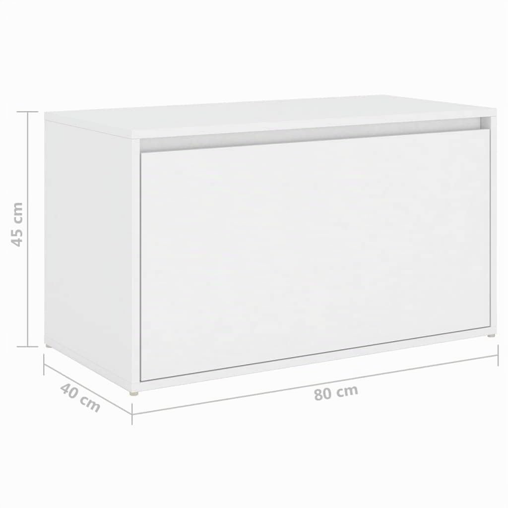vidaXL Flurbank 1 Schublade Sitzbank Sitztruhe Schuhbank Garderobenbank Truhenbank Bank mit Stauraum Flurmöbel 80x40x45cm Weiß Holzwerkstoff