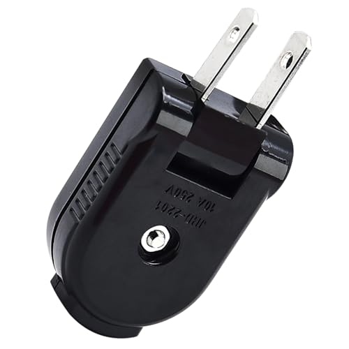 Surf turtle Replacement Plug Extension Cord Plug 2 Prong 125V 15A Black Rotatable Electrical Plug for Small Appliances Power Supply Board Small Appliances Lighting DIY Projects