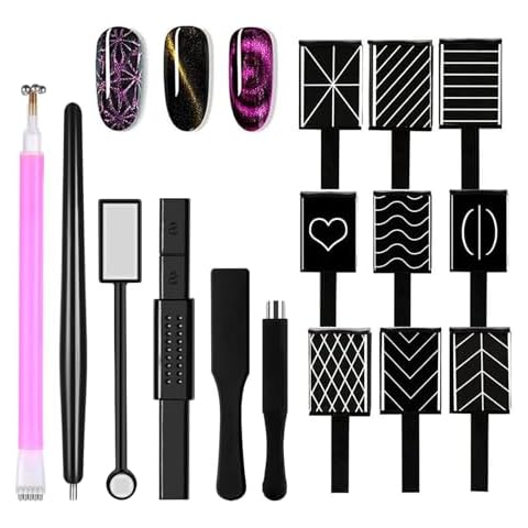 Magnet Nail Art Polish Tool Set, Cat Eye Gel Polish 3d Gel Nails Cat Eye Plastic Tool (15 Piece Set) Cover