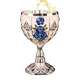 Mini vaso de cáliz - Taza de vino vintage de metal repujado de 30 ml - retro para boda en el bar en casa, regalo de vaso, taza de vino pequeña para cerveza, cóctel y whisky