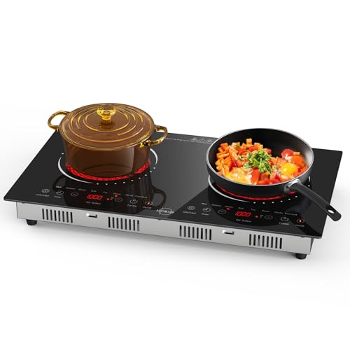 Hobsir Hob 2 Burner Electric Cooktop 110v, Double Electric Stove Burner