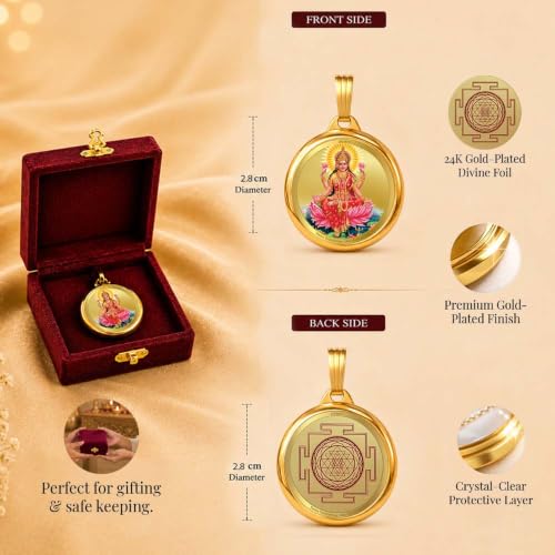 Image of DIVINITI 24K Gold Plated Double-Sided Religious Pendant with Premium Gift Box, Spiritual Locket for Men & Women, Devotional Jewellery for Gifting & Everyday Wear
