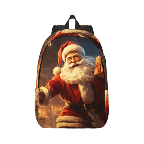 ZASJTO Mochila de viagem de Papai Noel para homens e mulheres – Mochila moderna para viagens e trabalho, serve para laptops de 15 a 17 polegadas, Preto, Medium