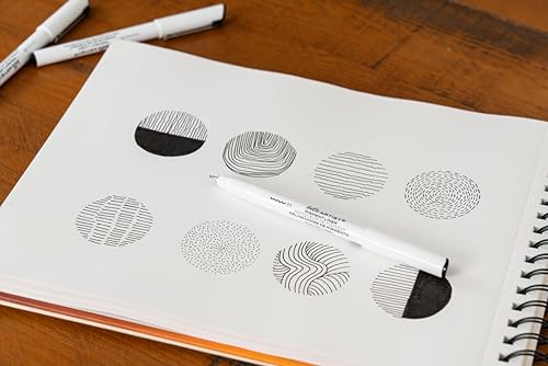 Image of Pigment Liners, Set of 3, Black Ink, Fine Lines, Smooth Performance, .1mm, .3mm, .5mm Line Width, For Sketching, Drawing, Journaling
