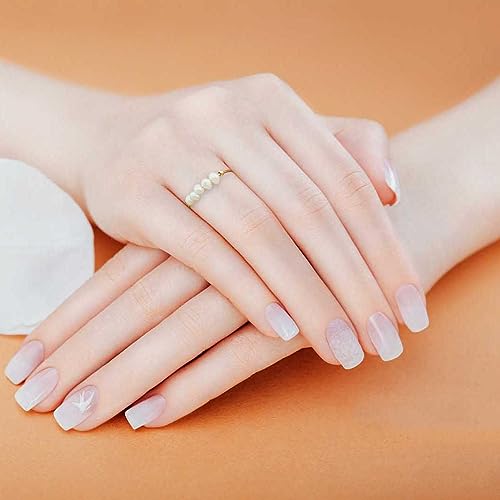 ZMANYIJEW Freshwater Pearl Ring for women,Dainty Minimalistic 316L Stainless Steel Gold Stacking Statement Wedding Finger Pearl Rings Holiday Gift for Women4