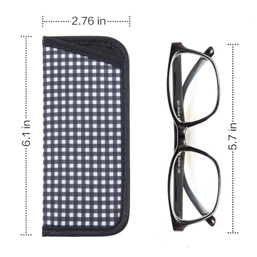 Image of TRIUMPH VISION Reading Glasses Pouch Eyeglass Sleeve Soft Case Slim 3 Pack | Alternative to Bulky Case Lightweight,Neoprene Lined Padded Protect Optical lens Slip in, Cute Pattern Portable for Daily Use