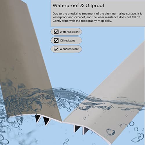 Funmaypoon Aluminum Floor Transition Strip, Metal Thresholds For Doorways, 36 Inch Floor Transition Strip Wood To Tile, Floor Trim/Door Threshold Interior 1 3/4" Wide (Matte Silver) #TOP6