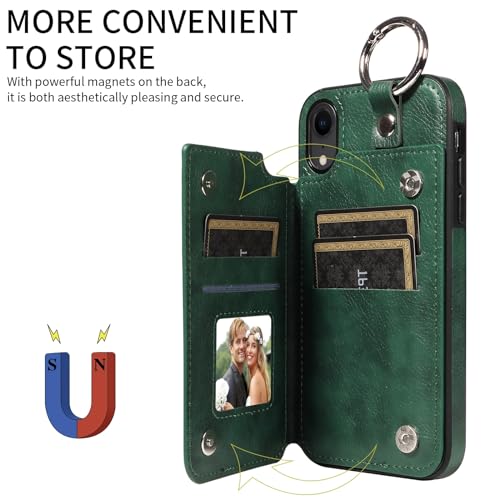 Étui de protection pour téléphone compatible avec iPhone XR antichoc vert