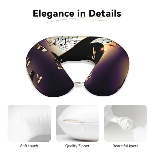 Almohada cuello de viaje con memory foam y funda negra miniatura 4