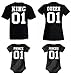 Conjunto de bodi y camiseta para mujer, hombre y bebé, diseño de King, Queen, Prince y Princess King / negro. M