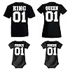 T-Shirt Body Bébé Homme Femme King Queen Prince Princess