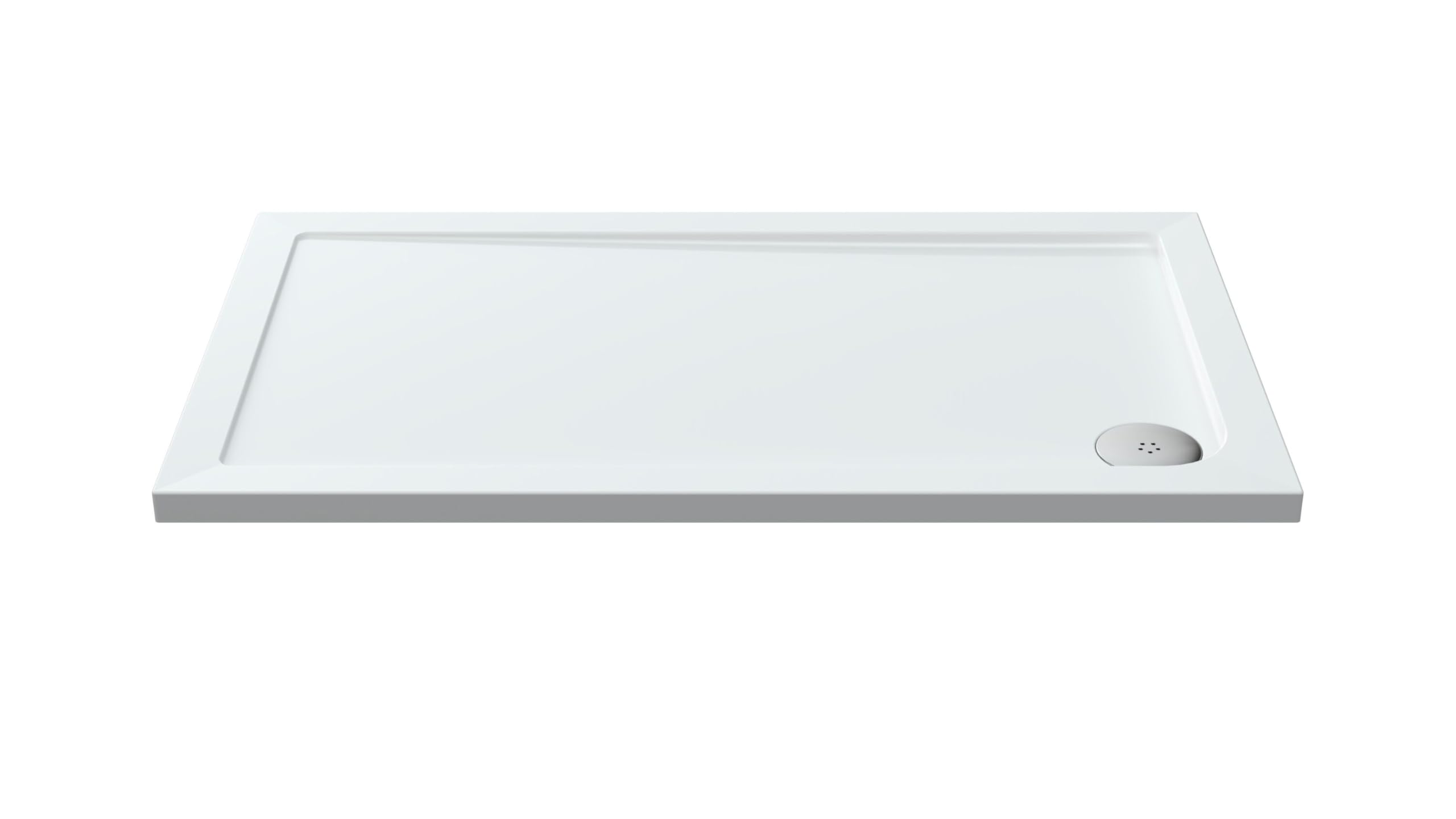Balterley White 1200 X 700 Mm Rectangular Shower Tray, Slimline Shower Trays, Durable Stone Resin Base Trays For Bathroom Enclosure Cubicle, Central Waste Rectangular Tray For Wetroom Showers (White)