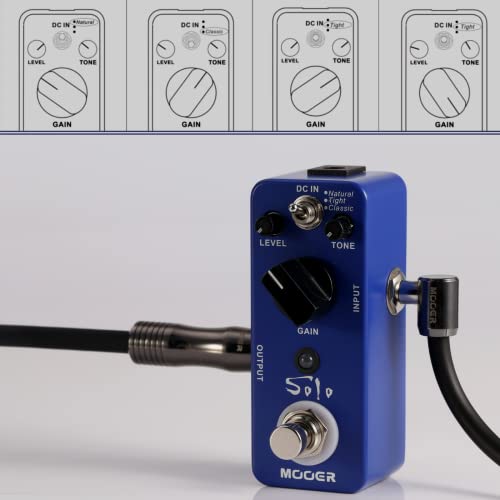 Image of MOOER Solo Distortion Guitar Effect Pedal, High Gain Distortion | 3 Modes, Natural /Tight /Classic, True Bypass, With Adjustable Tone And Volume, For Electric Guitar