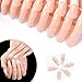 foreverly 120 faux ongles pointes graduées faux ongles long capuchon autocollant Glu pour tous les ongles Wide French