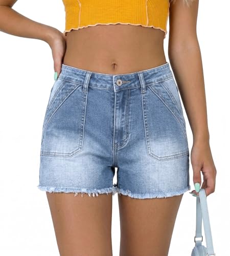 Image of MODARANI Denim Shorts for Women Distressed Jean Shorts Ripped Summer Hot Short