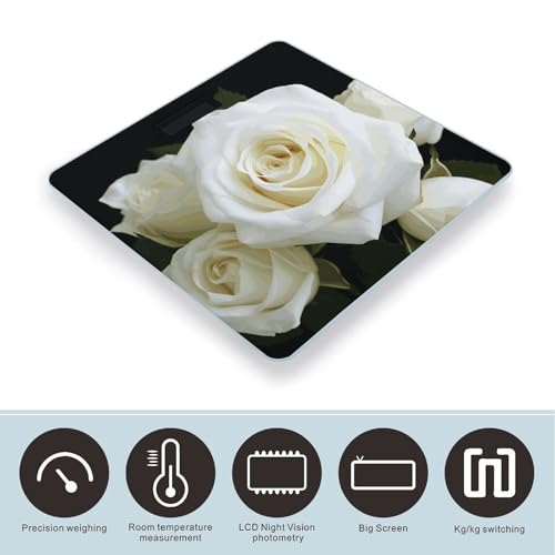 Báscula de baño digital VstaDank con pantalla LCD y cinta métrica miniatura 3