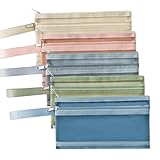 IPOW A4/A5/A6 メッシュファイル 5枚セット｜手提げハンドル & 金属ジッパー｜二層式｜5色セット（教科書/証明書/領収書/カード整理）