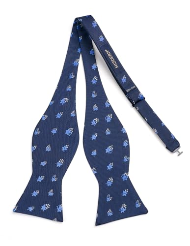 Image of HISDERN Bow Ties for Men Self Tie Animal Bowties Pocket Square Woven Silk Fun Bowtie Handkerchief Set for Wedding Party