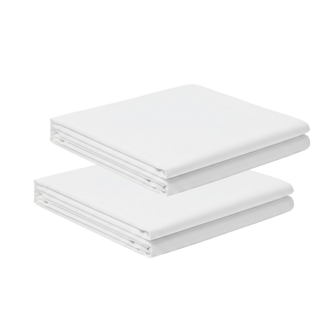 Posh Wave 2 Pack Double White Extra Deep Fitted Sheets 40cm Deep Pocket – Super Soft 1800 Brushed Microfiber Sheets, Wrinkle Resistant, Breathable, Durable & Easy Care