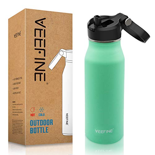VEEFINE Insulated Water Bottle with Straw Lid 203240oz Dishwasher Safe 188 Stainless Steel Water Bottle BPA-Free for Hiking Camping Yoga and Gym