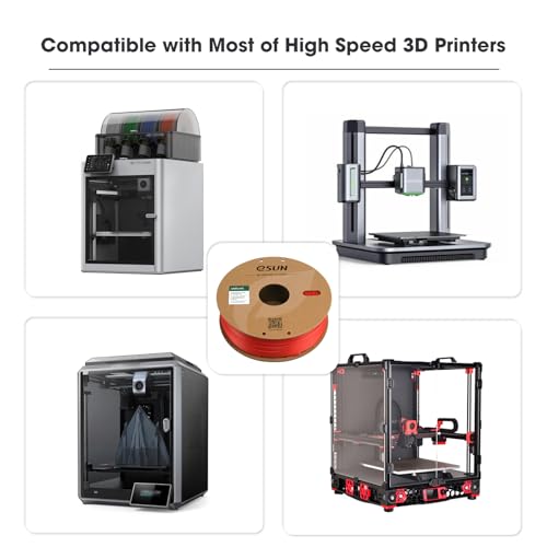 Image of eSUN High Speed ABS+ Filament 1.75mm, Excellent Layer Adhesion 3D Printer Filament Speedy ABS Plus for Fast Printing, 1KG Spool (2.2 LBS) 3D Printing Filament for 3D Printers, Red