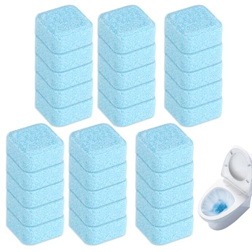 Tabletas WC Limpiadoras 30 Unidades, Pastillas Potentes Contra Cal y Suciedad, Tabletas Ecológicas con Oxígeno Activo y Ácido Cítrico, Limpieza Profunda con Fragancia Fresca