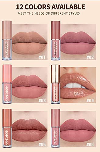 12 Colors Matte Lipstick Set Petansy Liquid Lipstick Kit Long Lasting Waterproof Lip Gloss Set With Gift Box #TOP2