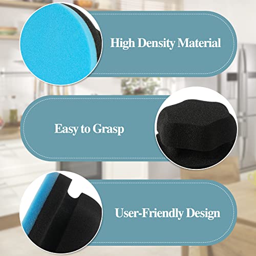 Paint Sponge Applicator Blue 1Pcs,Round Reusable Handheld Paint Sponges For Painting,Car Waxing,Wall Repairing,Kitchen Cleaning,Washable Multi-Use Paint Applicator(1 Blue) #TOP2