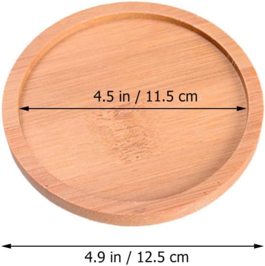 Yardwe 8pcs Bamboo Plant Saucers Drip Trays for Succulent Pots Lightweight Flower Pot Trays for Use Versatile Water Collection