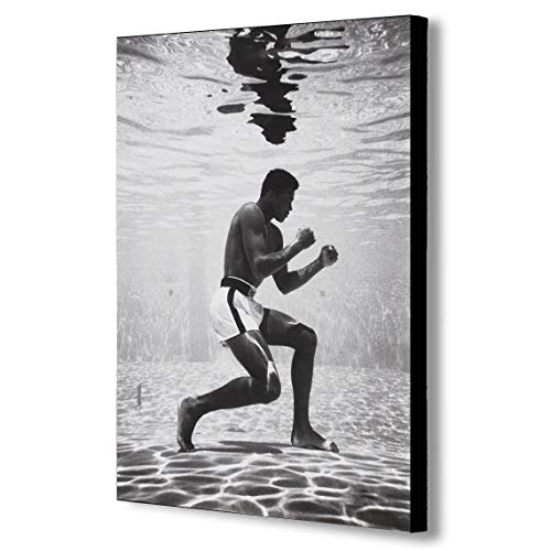 FAB Muhammad Ali sous l'eau – Impression sur Toile encadrée – Différentes Tailles (A3 40,6 x 30,5 cm)